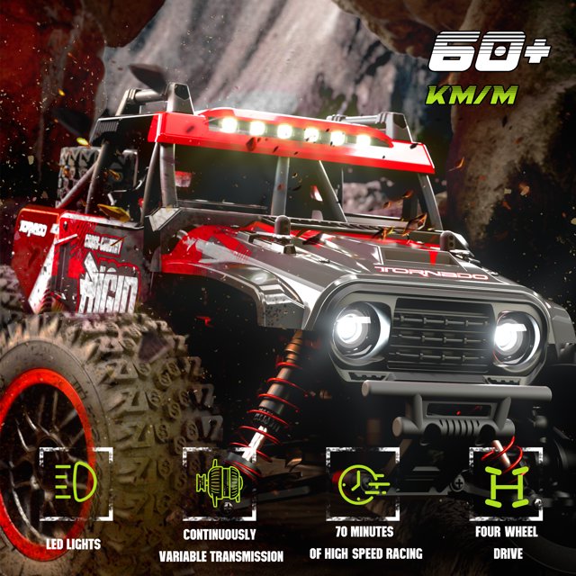 FAGINEY All Terrain Fast RC Cars 1:14 for Adults Kids 40MPH High Speed RC Trucks 4WD 2 Batteries 40 Mins Play Remote Control Car