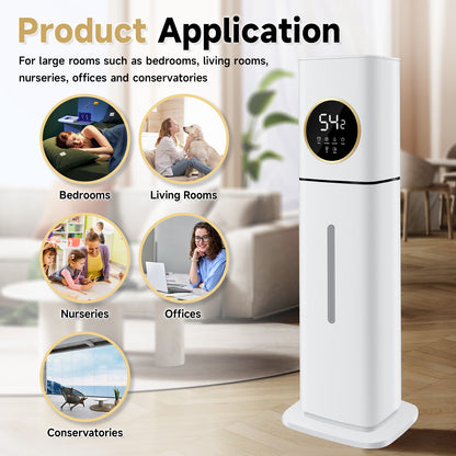 Humidifiers for Large Rooms, 8L/2.11Gal Top Fill Floor Humidifiers for Bedroom, Remote Control, Humidity Setting, Timer,Quiet, Aroma Box