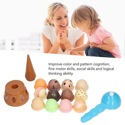 FAGINEY Ice Cream Play Set Kids Ice Cream Game Set Pretend Play Food Balancing Stacking for Baby Aged 2 3 4 Years Old Boys Girls for Desktop