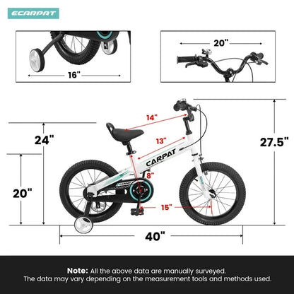 Kids' Bike 14 Inch Wheels, 1-Speed Boys Girls Child Bicycles For 3-5 Years, With Removable ing Wheels Baby Toys, Coaster+V Brake