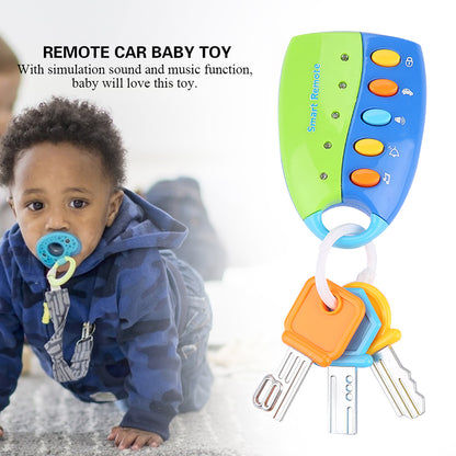 Tebru Baby Toy Smart Key Remote Car Control Musical Pretend Play for Kids Education Toys, Baby Musical Car Remote, Baby Toy