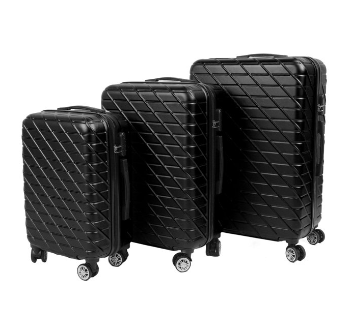 3 Piece Luggage Set Hardshell Expandable Lightweight Suitcase With TSA Lock Spinner Wheels Loading Bearing 330LBS, 20in24in28in.Black