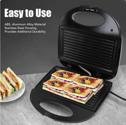 Panini Breakfast Machine Press Grill, 750W Non-Stick Sandwich Press Maker for Sandwich, Burgers, Steak