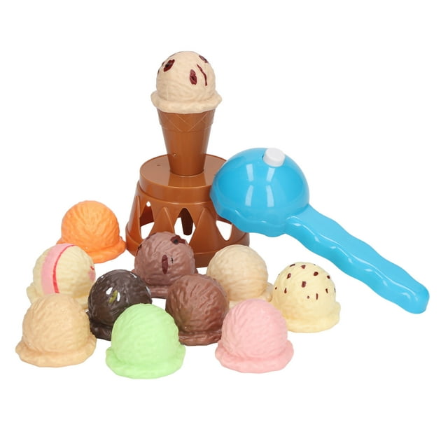 FAGINEY Ice Cream Play Set Kids Ice Cream Game Set Pretend Play Food Balancing Stacking for Baby Aged 2 3 4 Years Old Boys Girls for Desktop