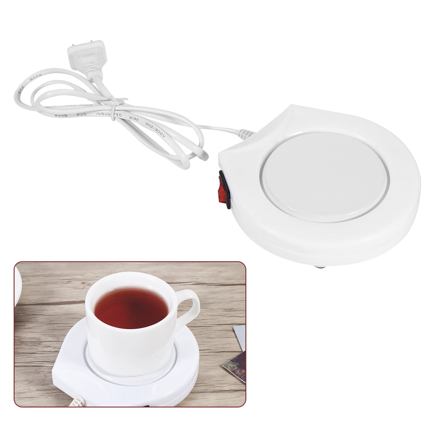 mug pad ,US plug,110V White Electric Powered Cup Warmer Heater Pad Coffee Tea Milk Mug US Plug