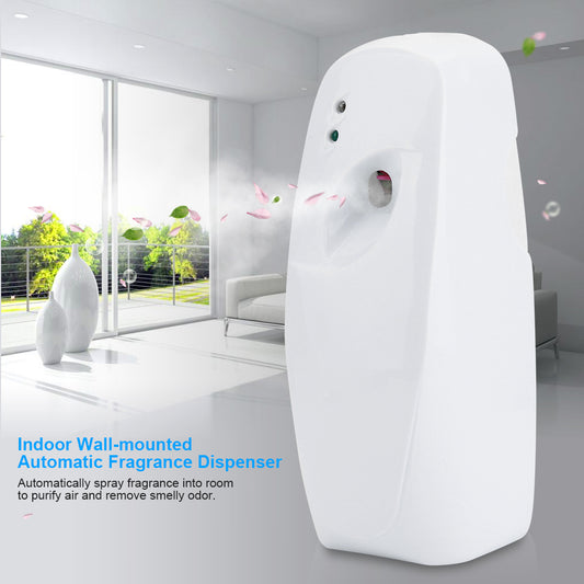 Automatic Fragrance Dispenser, Home Indoor Wall-Mounted Automatic Adjustable Air Freshener Fragrance Aerosol Spray Dispenser