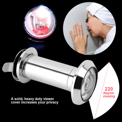 Wide Viewing Peephole,220 Degree Wide Viewing Angle Peephole Door Viewer with Heavy Duty Privacy Cover,Peephole