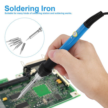 Electric Soldering Iron Adjustable Temperature Welding Hand Tool Insulated Handle 60W 110V US Plug