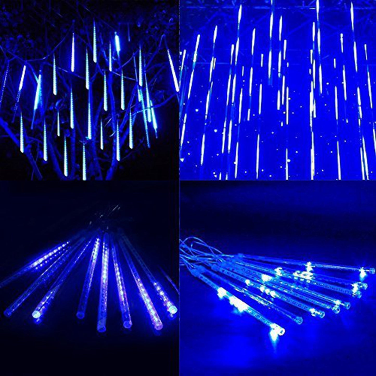 LED Falling Rain Lights,Meteor Shower Lights,8Pcs/Set 30cm Meteor Rain Tube Lights 144 LED Bright LED Waterproof Lights for Holiday Xmas Tree Valentine Wedding Party Decoration