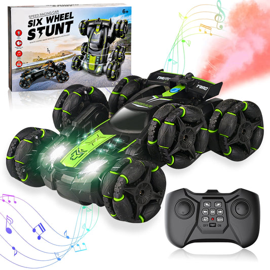 Remote Control Car with Cool Spray, Light & Music, 2.4GHz RC Stunt Car 360Â° Rolling Rotating Rotation Car Toys for Boys Kids