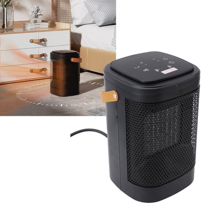 Space Heater with Adjustable Thermostat, 70° Oscillating Portable Electric Heater, 1500W Ceramic Desktop Heater with 1-12 Timer and 3 Speed Adjustable for Home