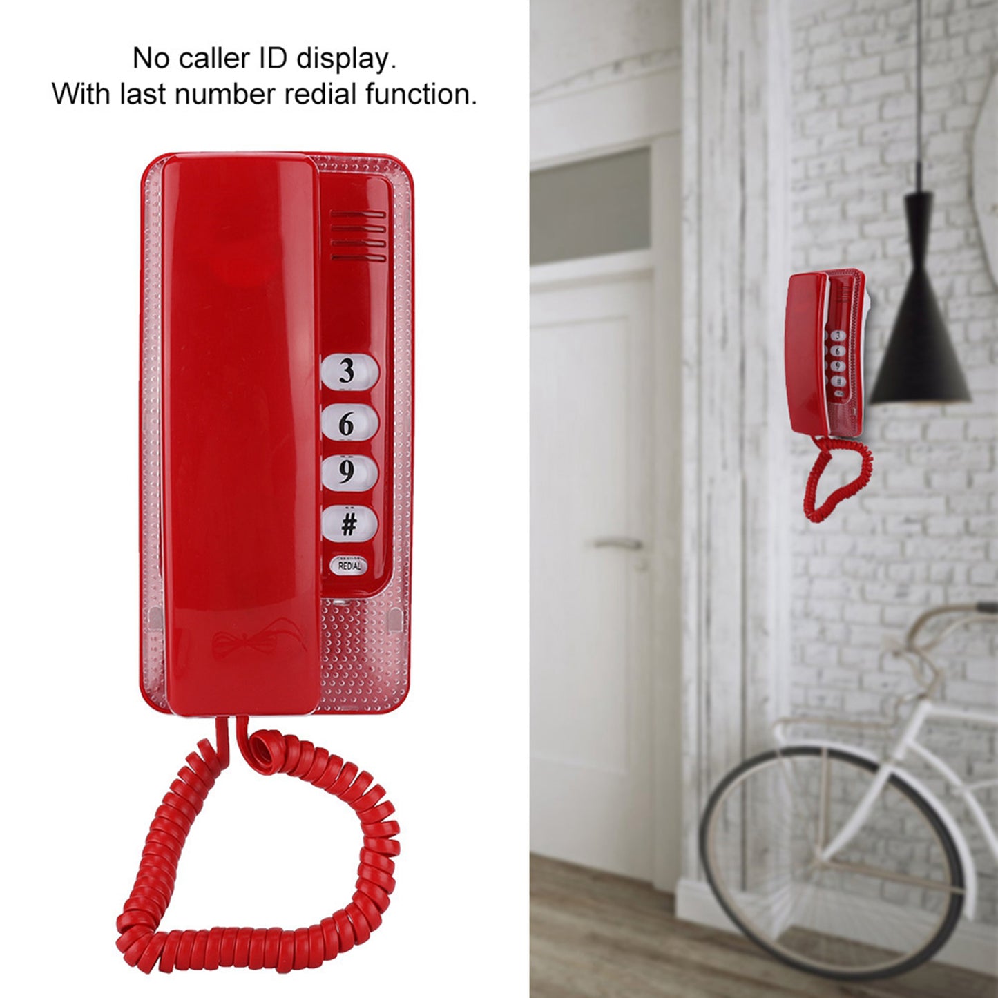 Hotel Telephone,Wall Mount Landline Telephone Extension No Caller ID Home Phone For Hotel Family,Telephone