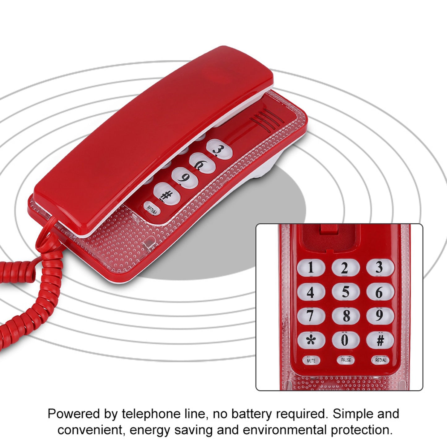 Hotel Telephone,Wall Mount Landline Telephone Extension No Caller ID Home Phone For Hotel Family,Telephone