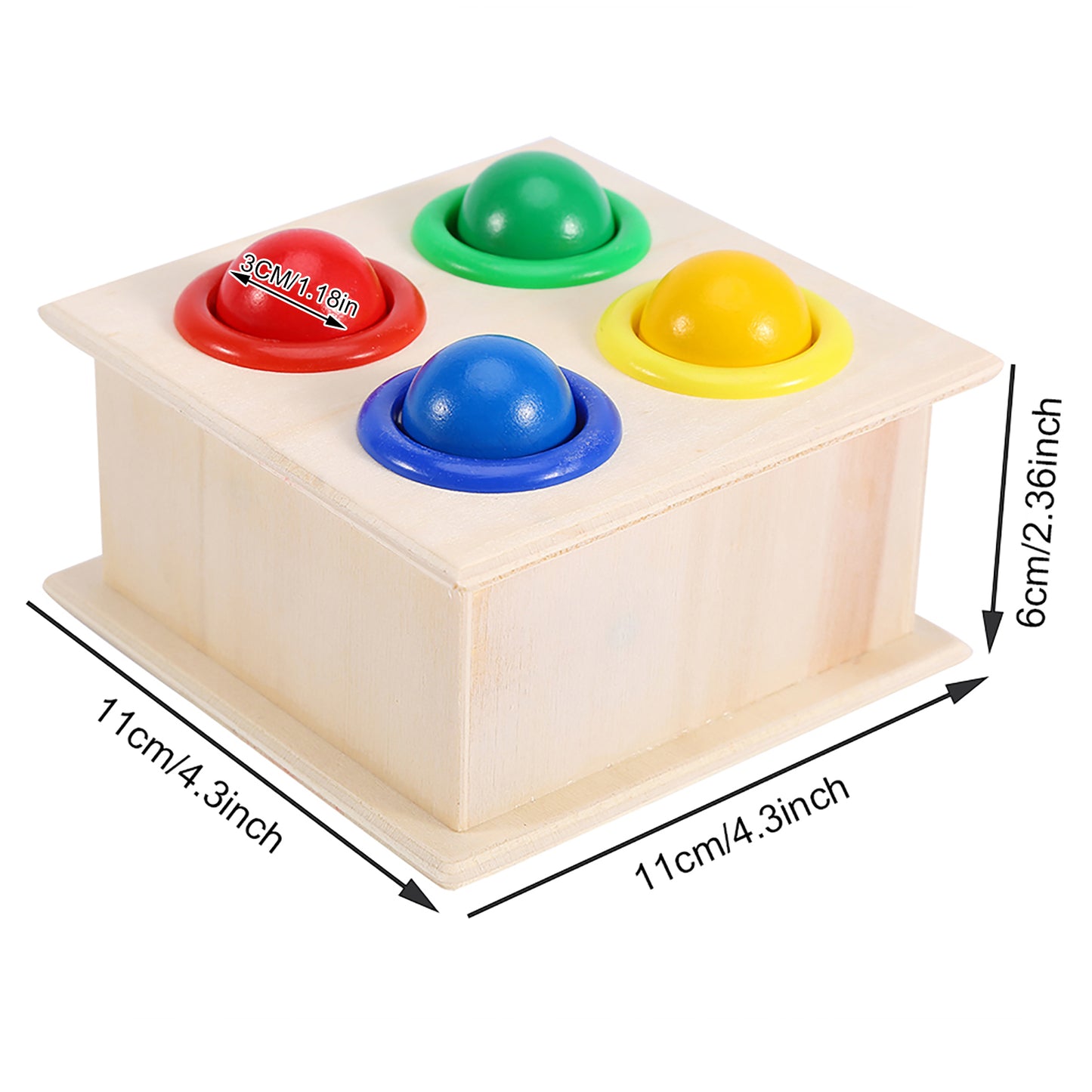 Pounding Bench Wooden Toy Ball Hammer Box Toy Educational Hammering Game Toy Early Learning Props For Kids Children Toddlers