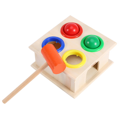 Pounding Bench Wooden Toy Ball Hammer Box Toy Educational Hammering Game Toy Early Learning Props For Kids Children Toddlers