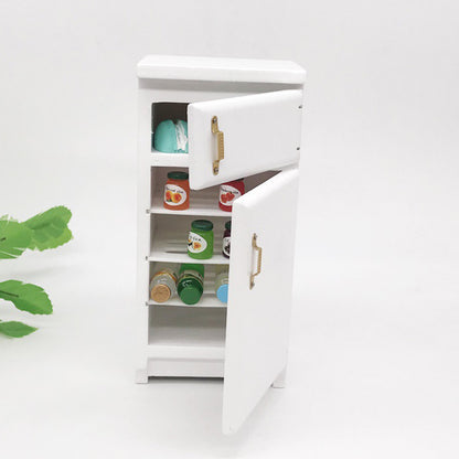 1:12 White Mini Refrigerator Excellent Furniture Model Kitchen Accessory, White Mini Refrigerator, Refrigerator Model