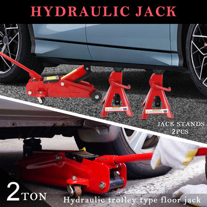 Hydraulic Trolley Service 2 Tons 4409.25 Lb 135 to 320mm Lightweight Portable Car Lift Jack for SUV