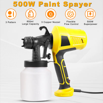 Electric Paint Sprayer 800ml Large Capacity 500W High Power Spray Gun Kit for Furniture