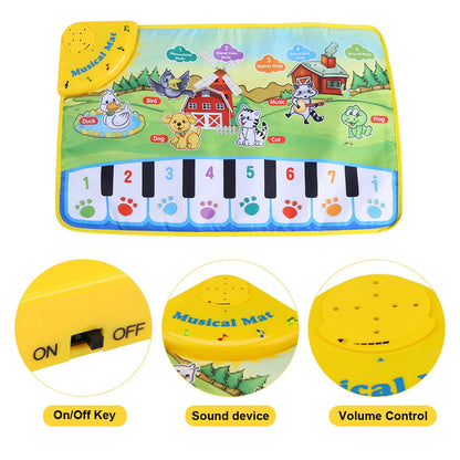 Crtynell Baby Music Mat Children Crawling Piano Carpet Educational Musical Toy Kids Gift