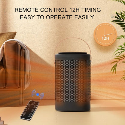 Space Heater with Adjustable Thermostat, 70° Oscillating Portable Electric Heater, 1500W Ceramic Desktop Heater with 1-12 Timer and 3 Speed Adjustable for Home