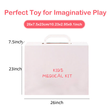 Pretend Play Doctor Kit with 50pcs Accessories for Girls Boys Ages 3-6 Toddlers Kids Dentist Doctor Toy Set with Carrying Case