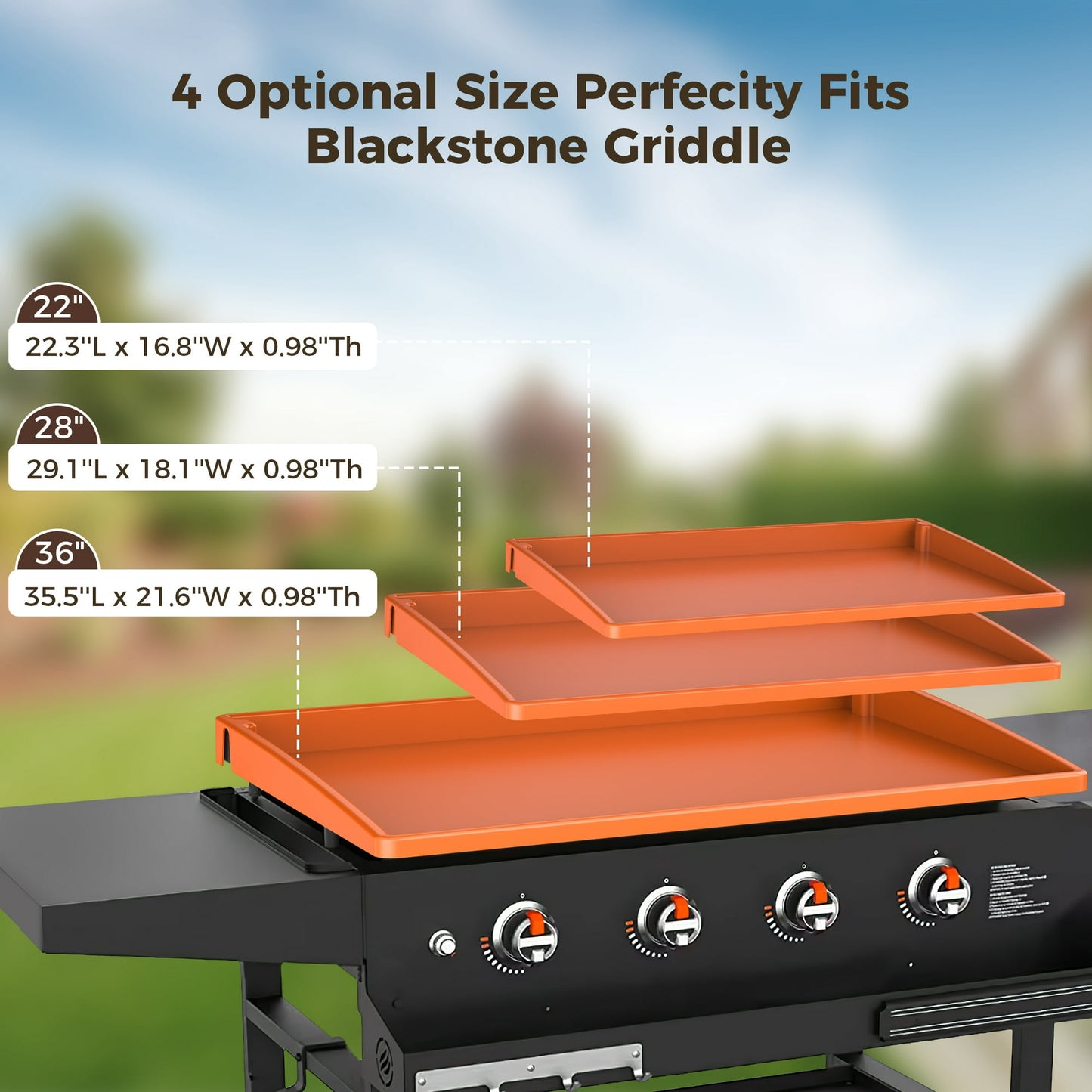 Crtynell Silicone Griddle Mat, Grill Cover，28" Griddle Mat Protective Cover for Blackstone 28 in Griddle, Heavy Duty Food Grade Silicone Mat