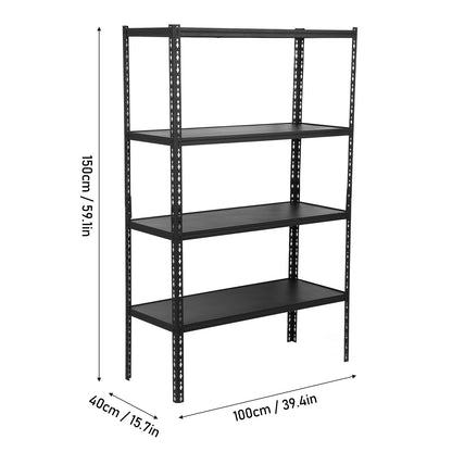 Storage Shelves Heavy Duty Garage Shelving Unit 2000Lbs 4 Tiers Adjustable Metal Storage Rack for Basement Pantry,39.1"W X 59.1"H X 15.7"D Black