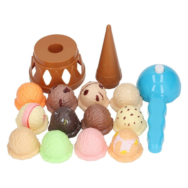 FAGINEY Ice Cream Play Set Kids Ice Cream Game Set Pretend Play Food Balancing Stacking for Baby Aged 2 3 4 Years Old Boys Girls for Desktop