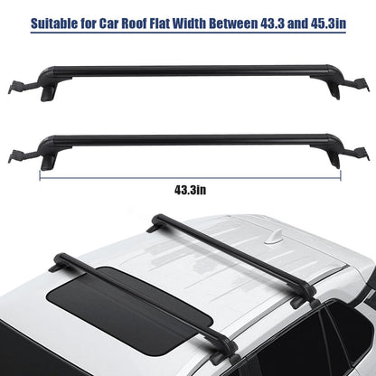 Universal Car Roof Rack, 2 pcs 43" Crossbar with Anti-Theft Lock for Suv/car Roof Cargo Carrier Rails