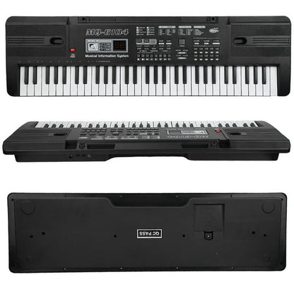 Portable USB Electronic Keyboard Piano 61 Keys With Microphone For Kids Adult