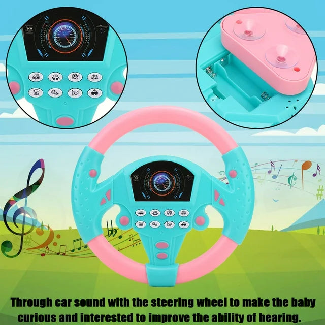 Steering Wheel Tool, Music Toy Copilot Steering Wheel Tool for Baby Kid Children